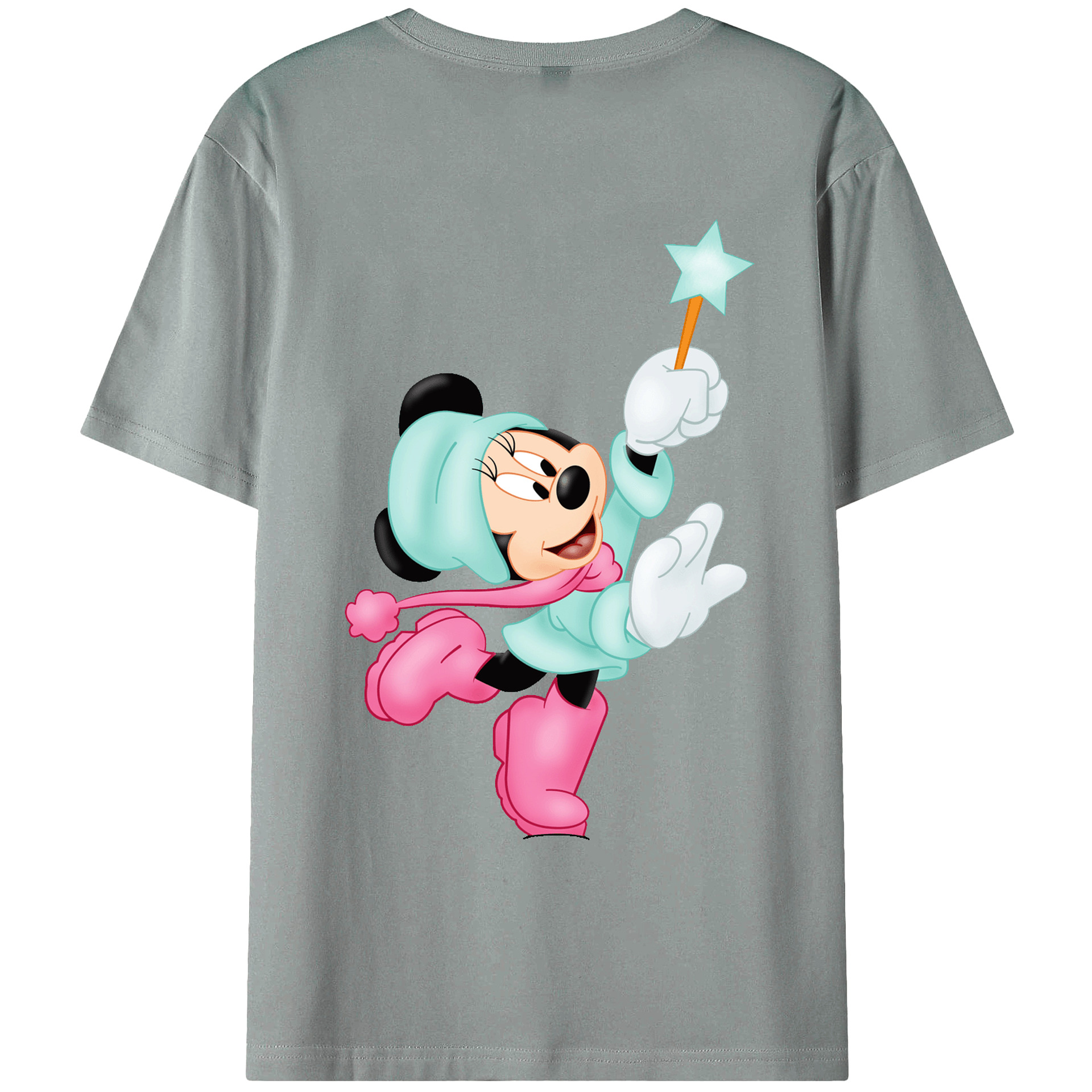 ミッキーマウス Mickey Mouse 綿100％ メンズ半袖Tシャツ（バックプリント） 通気性